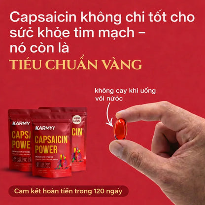 Hỗ trợ mạch máu nâng cao với viên nang mềm Karmyy Capsaicin