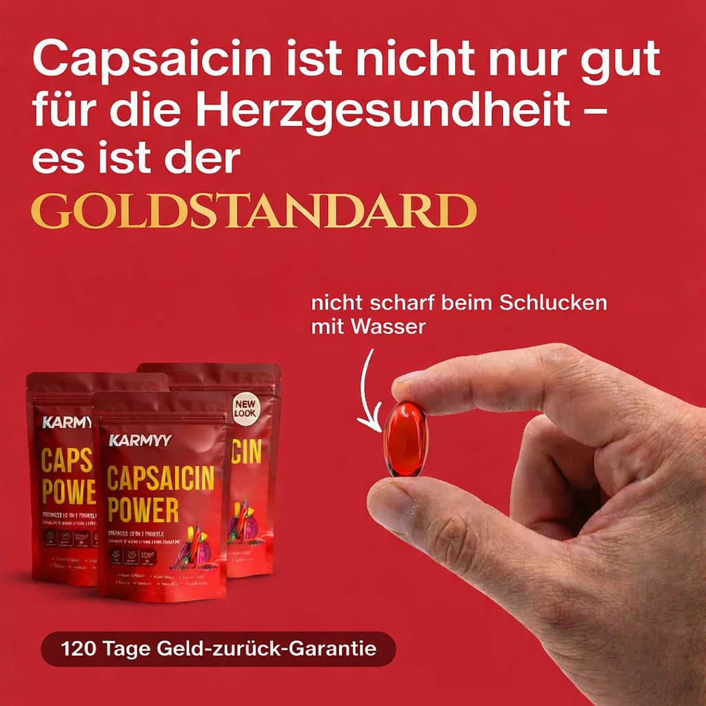 Unterstützt die Gefäßfunktion mit Karmyy Capsaicin Softgel