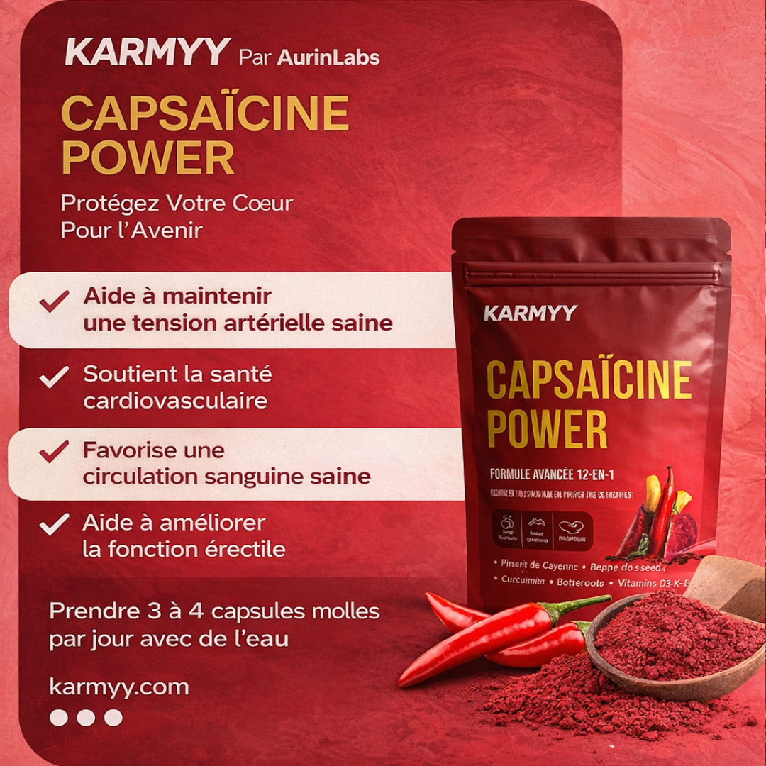 Supporte la Fonction Vasculaire avec Karmyy Capsaicin Softgel